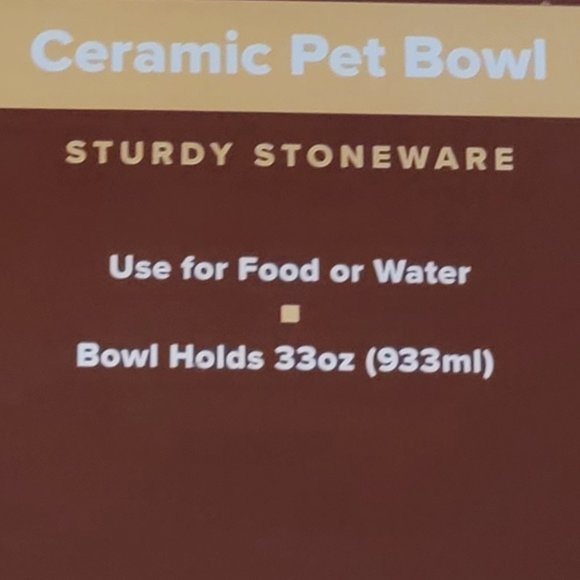 Ceramic Pet Bowl Food.. med/large ea. 33 oz.. New! - Picture 2 of 2